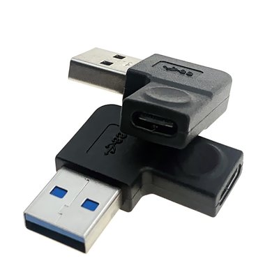 Перехідник обладнання USB Type-C-3.0A F/M Lucom (62.09.8312) (USB3.0) адаптер OTG 90° вліво 62.09.8312 фото