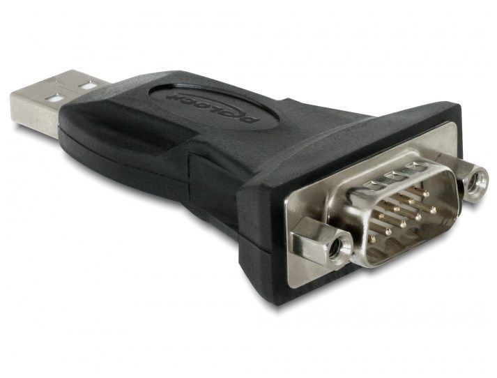 Перехідник обладнання USB2.0 A-COM(DB9) RS232 M/M Delock (70.06.1460) 0.8m FTDI Nut (адаптер+кабель)