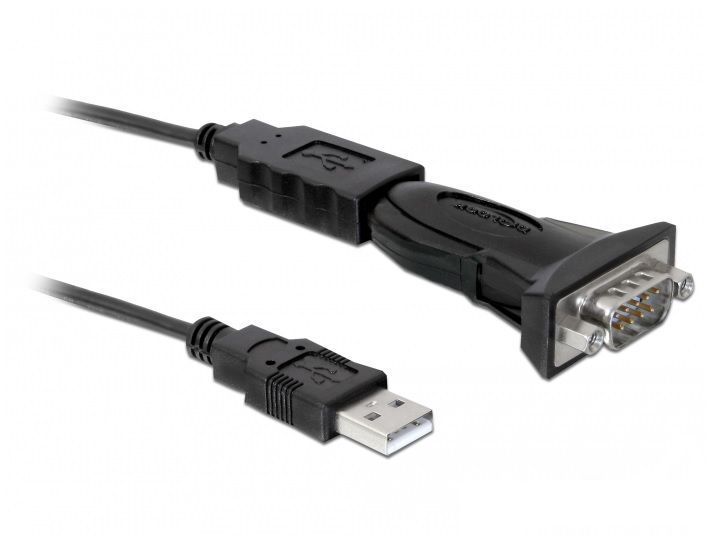 Перехідник обладнання USB2.0 A-COM(DB9) RS232 M/M Delock (70.06.1460) 0.8m FTDI Nut (адаптер+кабель)