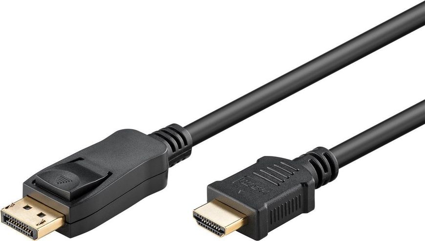 Кабель монітора-адаптер DisplayPort-HDMI M/M (HDMIекран) 1.0m Goobay (75.05.1956) v1.2 4K@30Hz D=5.5mm Gold Lock 75.05.1956 фото