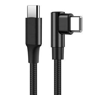 Кабель пристроїв USB Type-C M/M 0.25m Lucom (62.09.8476) (USB2.0) 60W 90&deg; Nylon Metal 62.09.8476 фото