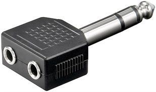 Перехідник аудіо Jack 3.5mm 3pin-6.3mm F/M Goobay (75.01.1103) 2x1 адаптер Stereo Y-Form 75.01.1103 фото