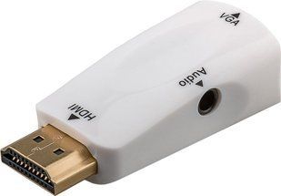 Перехідник відео HDMI->VGA HD15 (VGA-екран) Goobay (75.04.4793) Pas 1080p адаптер +3.5mm M/F 75.04.4793 фото