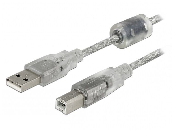 Кабель принтера USB2.0 A-B M/M 0.5m Lucom (25.02.5137) AWG24+28 Ferrite D=4.0mm 25.02.5137 фото