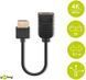 Кабель монітора-подовжувач HDMI M/F 0.1m Goobay (75.06.4824) v2.0 4K@60Hz HDR Flex Slim Gold 75.06.4824 фото 3