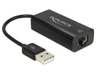 Перехідник мережевий USB2.0 A-RJ45 FastLAN M/F Delock (70.06.2595) Auto MDI-X Realtek