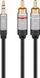 Кабель аудіо-адаптер Jack 3.5mm 3pin-RCAx2 M/M 3.0m Goobay (75.07.8739) Stereo GoobayPlus Metal 2xShield