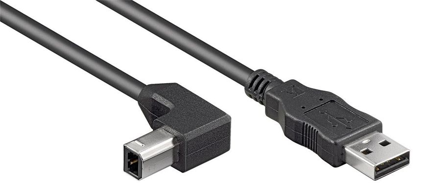 Кабель принтера USB2.0 A-B M/M 0.5m Lucom (25.02.5083) AWG28 90°вниз 2xShielded Cu 25.02.5083 фото