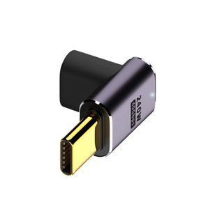 Перехідник обладнання USB Type-C M/F (адаптер) Lucom (62.09.8483) (USB4) 40Gbps 240W 90&deg; вертикаль 62.09.8483 фото