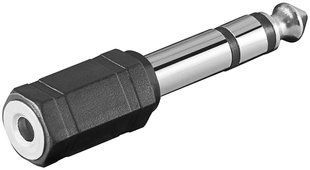 Перехідник аудіо Jack 3.5mm 3pin-6.3mm F/M Lucom (25.02.5065) адаптер Stereo Plastic
