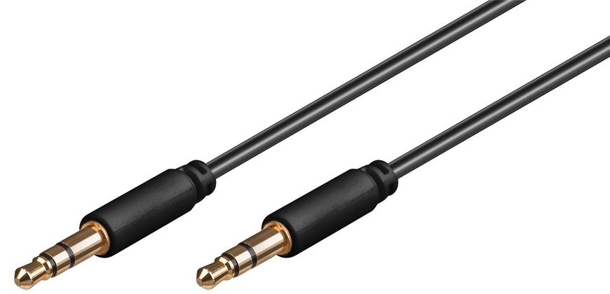 Кабель аудіо-сигнальний Jack 3.5mm 3pin M/M 3.0m Goobay (75.06.9108) прямий Shielded AWG28 Slim Cu 75.06.9108 фото