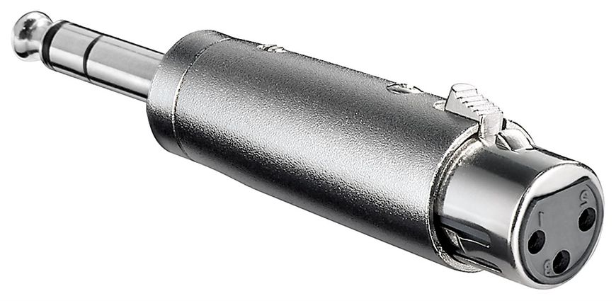 Перехідник аудіо XLR 3p-Jack 6.3mm F/M Lucom (62.09.8259) адаптер Stereo Zinc корпус + Cu 62.09.8259 фото