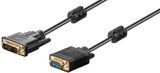Кабель монітора-адаптер DVI-VGA HD15 M/M 10.0m Goobay (75.09.3259) 2xShielded D=7.0mm Ferrite Gold 75.09.3259 фото