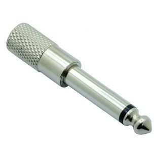 Перехідник аудіо Jack 3.5mm 2pin-6.3mm F/M Lucom (62.09.8260) 1:1 адаптер Mono прямий Metal 62.09.8260 фото