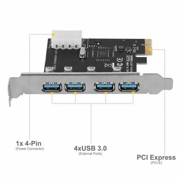 Перехідник обладнання PCIe-USB3.0 A Lucom(62.09.8405) x4 62.09.8405 фото