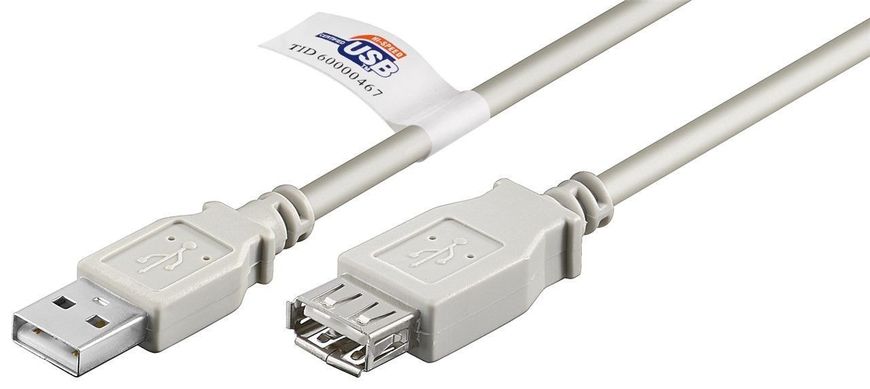 Кабель пристроїв-подовжувач USB2.0 A M/F 3.0m Goobay (75.06.8915) AWG24+28 2xShielded Cu Certyfic. 75.06.8915 фото