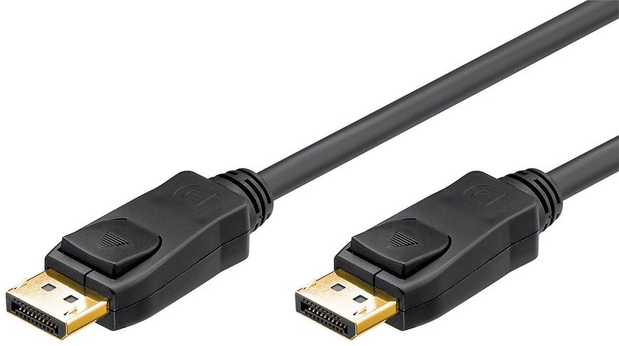 Кабель монітора-сигнальний DisplayPort M/M 1.0m Goobay (75.06.8798) v1.2 4K@60Hz 19pin 2xShielded Cu 75.06.8798 фото