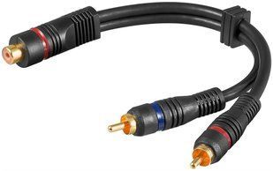 Перехідник аудіо RCA 1x2 F/M Goobay (75.05.0375) 0.2m Coax 2xShield D=4.5mm OFC 75.05.0375 фото