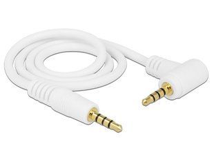 Кабель аудіо-сигнальний Jack 3.5mm 4pin M/M 0.5m Delock (70.08.4736) AWG24 90&deg;кутовий 1:1 AUX Gold