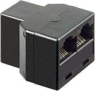 Перехідник мережевий RJ45 UTP5e 1x2 F/F Goobay (75.05.0594) ISDN T-адаптер 1:1 75.05.0594 фото