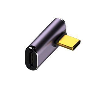 Перехідник обладнання USB Type-C M/F (адаптер) Lucom (62.09.8481) (USB4) 40Gbps 240W 90&deg;left/right