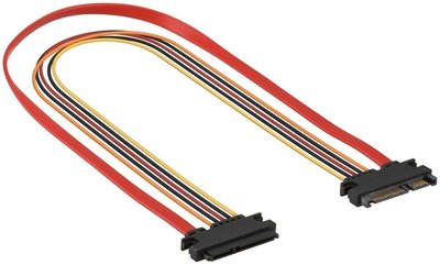 Подовжувач накопичувача SATA 22p M/F Delock (70.08.3803) 0.3m 6Gbps AWG18+26 (5+12V) 70.08.3803 фото