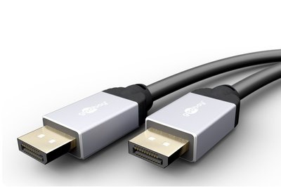 Кабель монітора-сигнальний DisplayPort M/M 3.0m Goobay (75.07.2188) v1.2 4K@60Hz 19p Metal Gold Plus 75.07.2188 фото