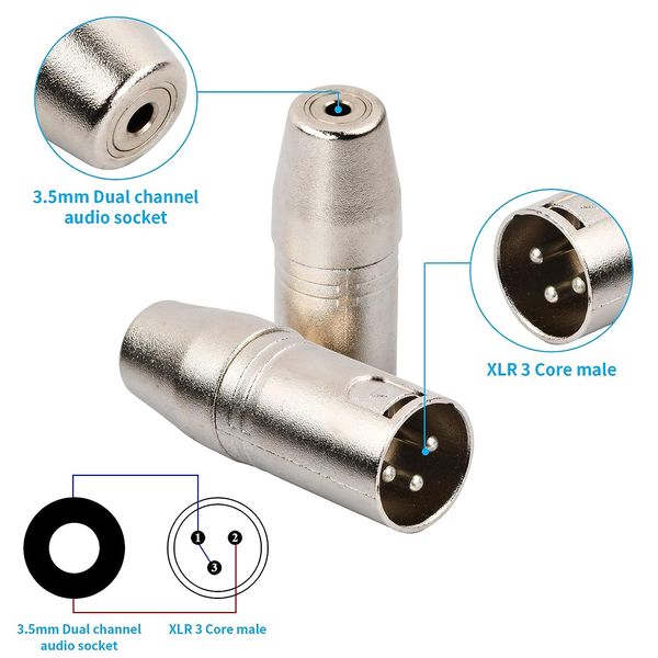 Перехідник аудіо XLR 3p-Jack 3.5mm 3pin M/F Lucom (84.00.7125) адаптер Metal корпус 84.00.7125 фото