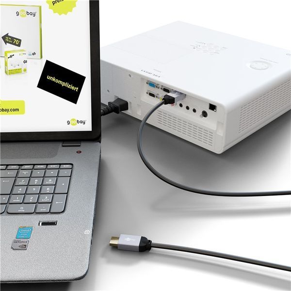 Кабель монітора-сигнальний DisplayPort M/M 3.0m Goobay (75.07.2188) v1.2 4K@60Hz 19p Metal Gold Plus 75.07.2188 фото