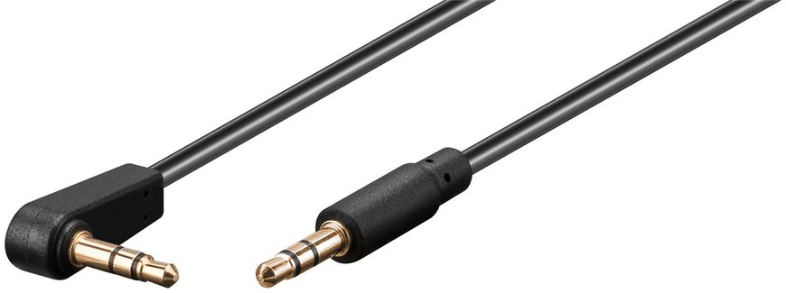 Кабель аудіо-сигнальний Jack 3.5mm 3pin M/M 0.5m Delock (70.08.3752) 90° Stereo AWG24 AUX Gold 70.08.3752 фото