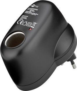 Перехідник живлення IEC(EuroPlug)-CigarSocket M/F Goobay (75.05.4789) конвертор 230/12V 1000mA 0.2W