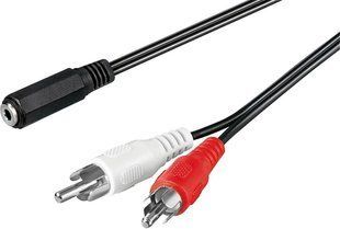 Перехідник аудіо Jack 3.5mm 3pin-RCAx2 F/M Goobay (75.05.0442) 1.4m плоский AWG29 2x2.6mm 75.05.0442 фото