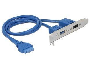 Планка корпусна USB Type-Cx2-PinHeader Delock(70.08.4930) 0.30m(USB3.2 Gen2) LowProf 1x19p