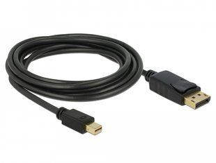 Кабель монітора-сигнальний DisplayPort-mini M/M 3.0m Delock (70.08.2699) v1.2 4K@60Hz 19p D=5.5mm Gold Cu 70.08.2699 фото