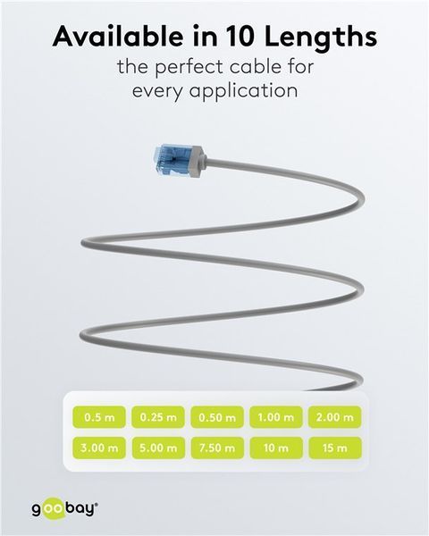 Патч-корд RJ45 UTP6a 2.0m Goobay (75.07.4223) patch Slim Ultra Flexi PoE+ Cu 75.07.4223 фото