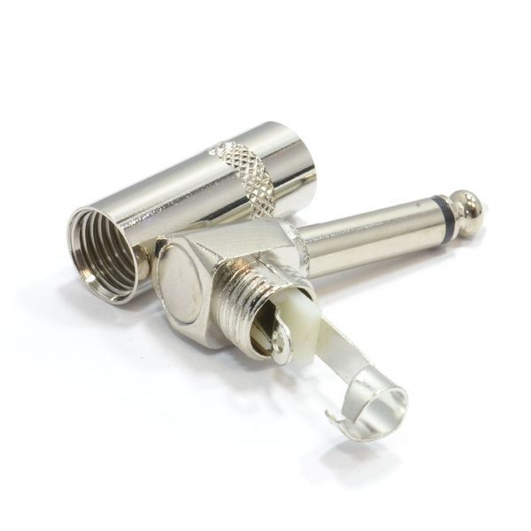 Перехідник аудіо Jack 6.3mm-конектор Lucom (84.00.7126) /M Mono Metal 90&deg; під пайку