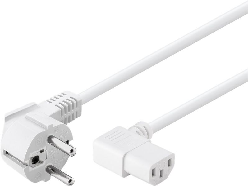 Кабель живлення пристроїв IEC(Schuko)-(C13) M/F 1.5m Lucom (84.00.7051) 90°/90° 0.75mm кутовий вліво Cu 84.00.7051 фото