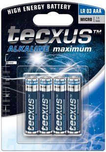 Аксесуари мобільні Батарейка Tecxus(75.02.3631) AAA 1200mAh x4шт LR03 AlkalineMa