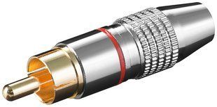 Роз'єм RCA-конектор Lucom (62.09.8578) /M Metal Gold D=6.5mm Red 62.09.8578 фото