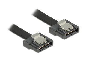 Кабель накопичувача SATA 7p M/M 0.3m Delock (70.08.3840) прямий 6Gbps UltraFLEXI Latch 70.08.3840 фото