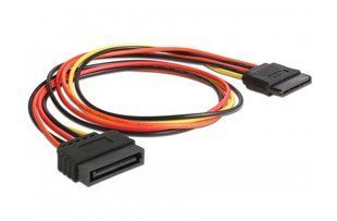 Кабель живлення-подовжувач SATA 15p M/F Delock (70.06.0132) 0.5m прямий AWG18