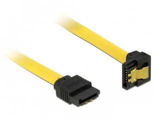 Кабель накопичувача SATA 7p M/M 0.2m Delock (70.08.2800) 90&deg;вниз 6Gbps AWG26 Latch