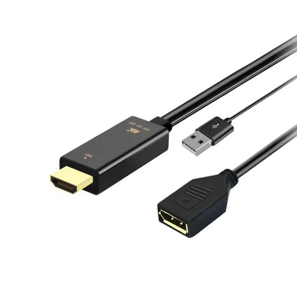 Перехідник відео DisplayPort-HDMI F/M (DP-екран) Lucom (84.00.7162) v1.2 4K@60Hz 0.15m USB-Power 84.00.7162 фото