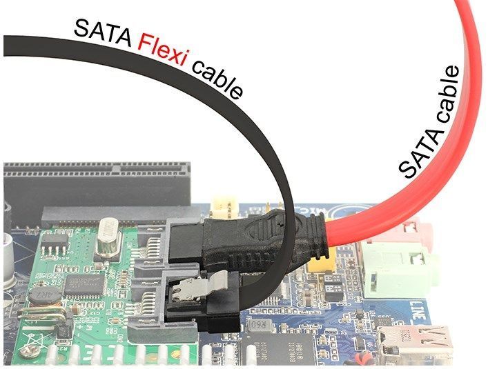 Кабель накопичувача SATA 7p M/M 0.3m Delock (70.08.3840) прямий 6Gbps UltraFLEXI Latch 70.08.3840 фото