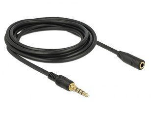 Кабель аудіо-подовжувач Jack 3.5mm 4pin M/F 3.0m Delock (70.08.5633) Long 1:1 AWG24 AUX Gold