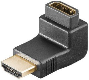 Перехідник відео HDMI M/F (адаптер) Goobay (75.06.8782) 90&deg;вверх 4K@60Hz Gold 75.06.8782 фото
