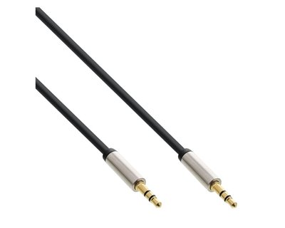 Кабель аудіо-сигнальний Jack 3.5mm 3pin M/M 5.0m InLine (77.09.9215) Slim Shielded Metal Gold Cu 77.09.9215 фото