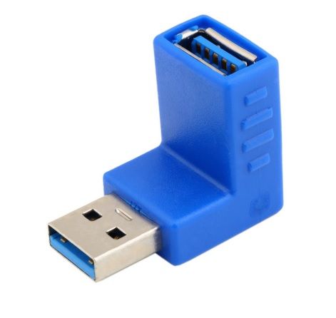 Перехідник обладнання USB3.0 A M/F Lucom (62.04.0303) адаптер кутовий 90°вниз Down 62.04.0303 фото