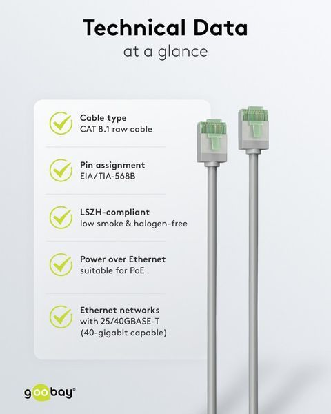 Патч-корд RJ45 FTP8.1 1.0m Goobay (75.07.4346) patch Slim Ultra Flexi PoE+ Cu 75.07.4346 фото