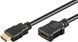 Кабель монітора-подовжувач HDMI M/F 1.5m Goobay (75.06.1308) HS+HEC+ARC D=6.0mm 4K@60Hz Gold 75.06.1308 фото 1